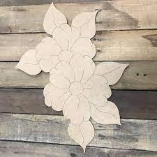 Two Flowers Unfinished Wooden Craft Paint By Line Wooden Crafts Painting Crafts Wooden Flowers