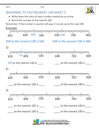 Rounding To The Nearest 100 Worksheets