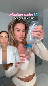 Micellar water hack for greasy or oily scalp to replace dry shampoo? This  is derm approved 👏