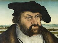 cda :: Paintings :: Johann the Steadfast, Elector of Saxony [central panel  of the triptych]