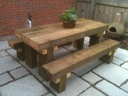 Sleeper Table Idea Rustic Patio Furniture Rustic Patio Diy Garden Furniture