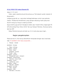Sebutkan pengertian hukum perdata dan ruang lingkup hukum perdata dikaitkan dengan sistematika hukum perdata berdasarkan ilmu pengetahuan maupun kuhperdata. Soal Ujian Masuk Fakultas Kedokteran Yarsi Ops Sekolah Kita