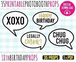 18th Birthday Photo Booth Props Printable 18th Birthday Printable Photo Booth Props Sign Speech Bubbles Party Props Faux Gold Glitter High Quality Pdf Printable 18ppa In 2020