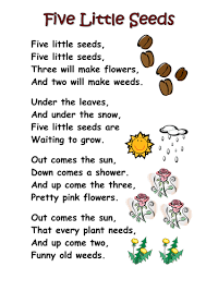 Themed Poems Ks1 Seeds And Plants Preschool Songs Kindergarten Poems Kids Poems