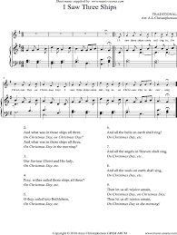 I Saw Three Ships Version 1 Sheet Music Notes By Christmas Piano Voice