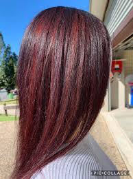 Get ready to be obsessed. Red Slices Underneath With Dark Brown Hair By Shireen Larose Facebook
