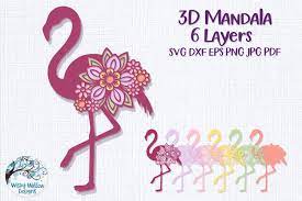 Download 3d Flamingo Mandala Svg Layered Mandala Svg 1170950 Cut Files Design Bundles