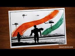 Saluting Indian Army On Kargil Vijay Diwas And Independence Day Youtube Independence Day Drawing Army Drawing Salute Indian Army