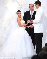Kim is now happily married to rapper kanye west, whom she began dating in april 2012 following her split from kris, and then wed in may 2014. Kim Kardashian And Kris Humphries Wedding Photos Inside The Fairytail Ceremony Daily Mail Online