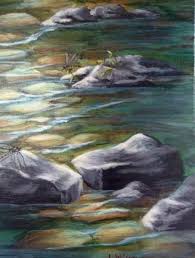 how to paint a rocky river bed step by step lesson and so