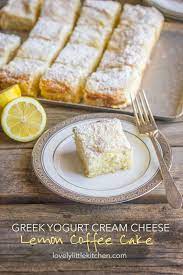 Sweet And Moist With A Light Lemon Flavor And A Creamy Crumbly Topping Lemon Recipes Coffee Cake Just Desserts
