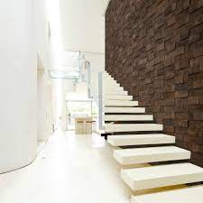 Cork Bricks Sustainable Materials Staircase Design Metallic Wall Tiles Stairs Design
