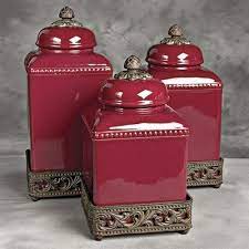 Target / household essentials / ceramic kitchen canisters (275). Ceramic Kitchen Canisters Sets Ideas On Foter In 2021 Red Home Decor Tuscan Decorating Mediterranean Home Decor