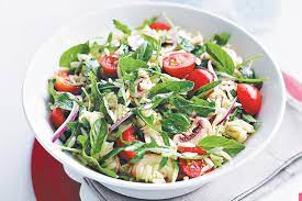 Risoni Salad With Tomatoes Basil And Rocket Recipe Risoni Salad Easy Salads Fruit And Veg