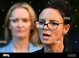 Member for Cootamundra Steph Cooke addresses media during a press  conference with Opposition Leader Mark Speakman, Deputy Opposition Leader  Dugald Saunders and Deputy Liberal Leader Natalie Ward, in Sydney,  Wednesday, May 10,