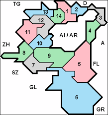 Damit ist st.gallen flächenmässig der sechstgrösste kanton der sch.weiz (nach. Schweizer Familienforschung Kanton St Gallen Karte Map