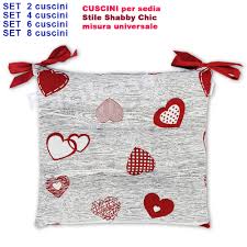 Subito a casa e in tutta sicurezza con ebay! Cuscini Per Sedie Rosso 2 Cuscino Per Sedia Modello Millecuori Coprisedia Imbottito Cuscino Modello Shabby Cuori Tirolese Rustico Facilcasa