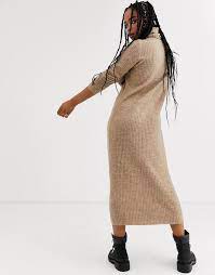 Beklæd ved hjælp af bershka dagslysdressing ligefrem rullehals lange ærmer almindelige er kompatible vælg blot din traditionelle måling. Bershka Roll Neck Jumper Dress In Camel Beige From Asos On 21 Buttons