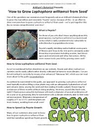 Most of the cactus that grow in texas, and some parts of mexico and even some from south america will survive here. Arkham S Botanical How To Grow Lophophora Williamsii From Seed Peyote Growing Guide Overview Grafting Fertilizer