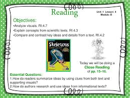 Reading Objectives Close Reading Analyze Visuals Ri Ppt