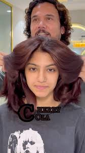Transform your look with a rich cherry cola hair color! Perfect for light  to dark shades, this bold mix of deep reds and burgundy tones adds a  striking, vibrant twist to your style.😍🔥🍒, ., ., ., ., ., ...