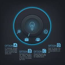 Web Business Infographics With Circle Chart Blue Backlight