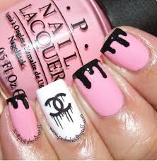 Black And White Drip Nails Channel White Pink Black Nails Chanel Nails Nails Inspiration