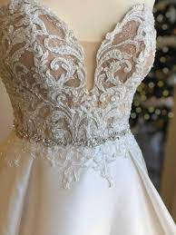Accessorize Your Wedding Gown With A Beautiful Belt Wedding Dress And Belt Available At The Brida Wedding Dresses Wedding Dresses Lace Ballgown Bridal Dresses
