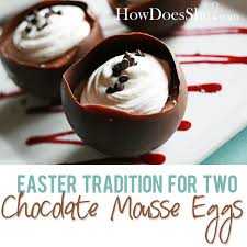 Photo by simone miller and jennifer robins. Chocolate Mousse In Chocolate Easter Egg Shell
