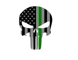 Punisher skull tattered green line subdued flag decal. Punisher Skull American Flag Thin Green Line Vinyl Decal Sticker Ebay