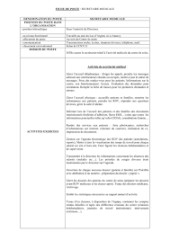 Check spelling or type a new query. Fiche De Poste Secretaire Medicale Denomination Du