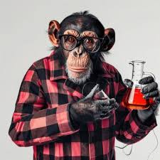 Mad genius scientist chimpanzee ...