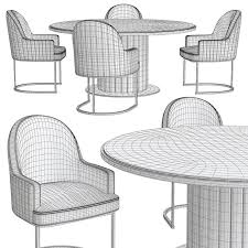 In today's post, we feature tables and chairs for the kitchen, from matching sets to eclectic blends of modern design. Italian Designer Marble Round Dining Table And Chairs Set 3d Model Download 3d Model Italian Designer Marble Round Dining Table And Chairs Set 126039 3dbaza Com