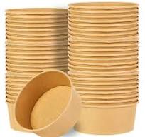 Bio Tek 25 oz Round Kraft Paper Take Out Container - 6" x 6" x 2 1/2" - 200  count box