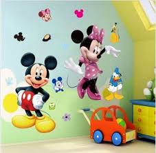 Mickey And Minnie Mouse Cartoon Wall Sticker Wallpaper Decals Kids Bedroom Decor Nursery Zaza 49 Minnie Mouse Wall Decals Mickey Mouse Wall Mickey Mouse Room