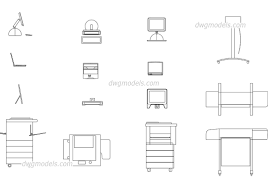 Move your mouse pointer over the top right corner of the concrete footing and when you the cad blocks move edit handle will now display at the location of its custom insertion point. Office Equipment Dynamic Cad Blocks Free Download Dwg Models