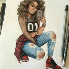 Pin By Megan Powell On Savage Sketch Girl Drawing Black Girl Art Fashion Drawing