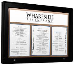 36 X 26 Enclosed Cork Board For Outdoors Illuminated With Locking Door Black Menu Board Restaurant Coffee Shop Menu Board Menu Board Design