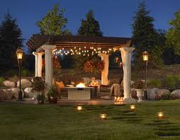 Fire Pit Table Pretty Backyard Pergola Outdoor Patio Lights Outdoor Rooms