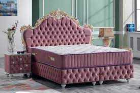 6 available / 1,709 sold. Casa Padrino Baroque Double Bed Pink White Antique Gold Ornate Velvet Bed With Rhinestones And Mattress Bedroom Set In Baroque Style