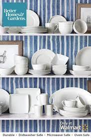 Better Homes Gardens Porcelain Dinnerware And Serveware Is Durable Dishwasher Safe Microwave Safe And Oven Safe D Better Homes Home Kitchen Design Small