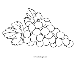 Uva Da Colorare Grappolo D Uva Da Colorare Tutto Disegni Disegni Di Frutta Uva Colori