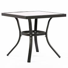 Outroad 3 Piece Patio Set All Weather Black Cast Bistro Set W Glass Top Table Glass Top Table 3 Piece Patio Set Bistro Set