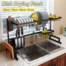 Kitchen storage dish cup drying rack holder organizer drainer dryer tray tableware water drainning tool. Buy 65 79 85 91cm Stainless Steel Over The Sink Drying Dish Rack Kitchen Holder Organizer Drainboard Drainer Kitchen Light Duty Countertop At Affordable Prices Free Shipping Real Reviews With Photos Joom