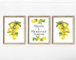 ($60 for four, 10w x 13½h each, park hill home; Lemon Kitchen Decor Etsy