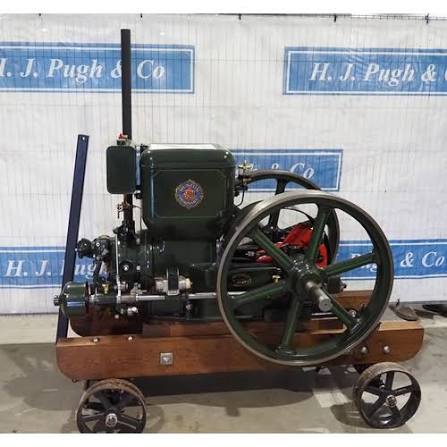 Ruston Hornsby AP 8HP stationary engine, 1927. Model - 133929. On trolley. Barn stored for 10 years