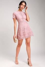Dinner For Two Mauve Pink Lace Short Sleeve Dress Lace Dress Outfit Lace Pink Dress Pink Dress Short