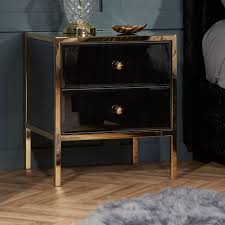 Safajinhh 3 drawer bedside cabinet,nordic style white storage cabinet nightstand,stable sturdy bedside table or bedroom. Fenwick Black And Gold 2 Drawer Bedside Table