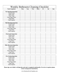 Weekly Bathroom Cleaning Checklist Template