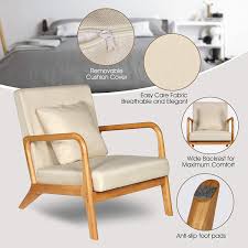 This handsome accent chair's solid wood frame features crisp lines. Buy Eluchang Mid Century Modern Accent Chair Set Of 2 Fabric Reading Armchair Easy Assembly Lounge Chair For Living Room Bedroom Apartment Online In Uzbekistan B08wwk44t2